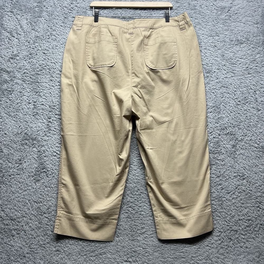 Talbots Classic Crop Pants Womens18W Beige‎ Capri Cottagecore Preppy Casual